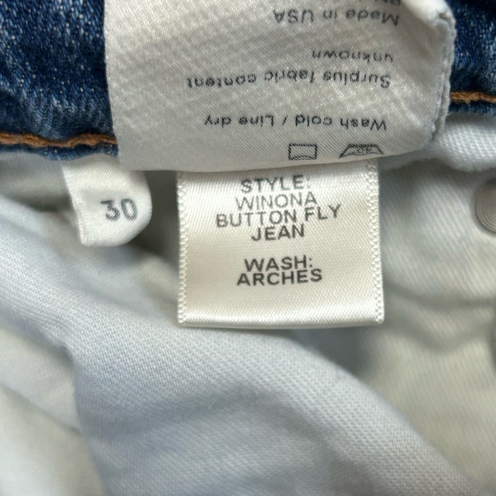 Reformation Blue Straight Leg Jeans with Distressed Details - Picture 8 of 11